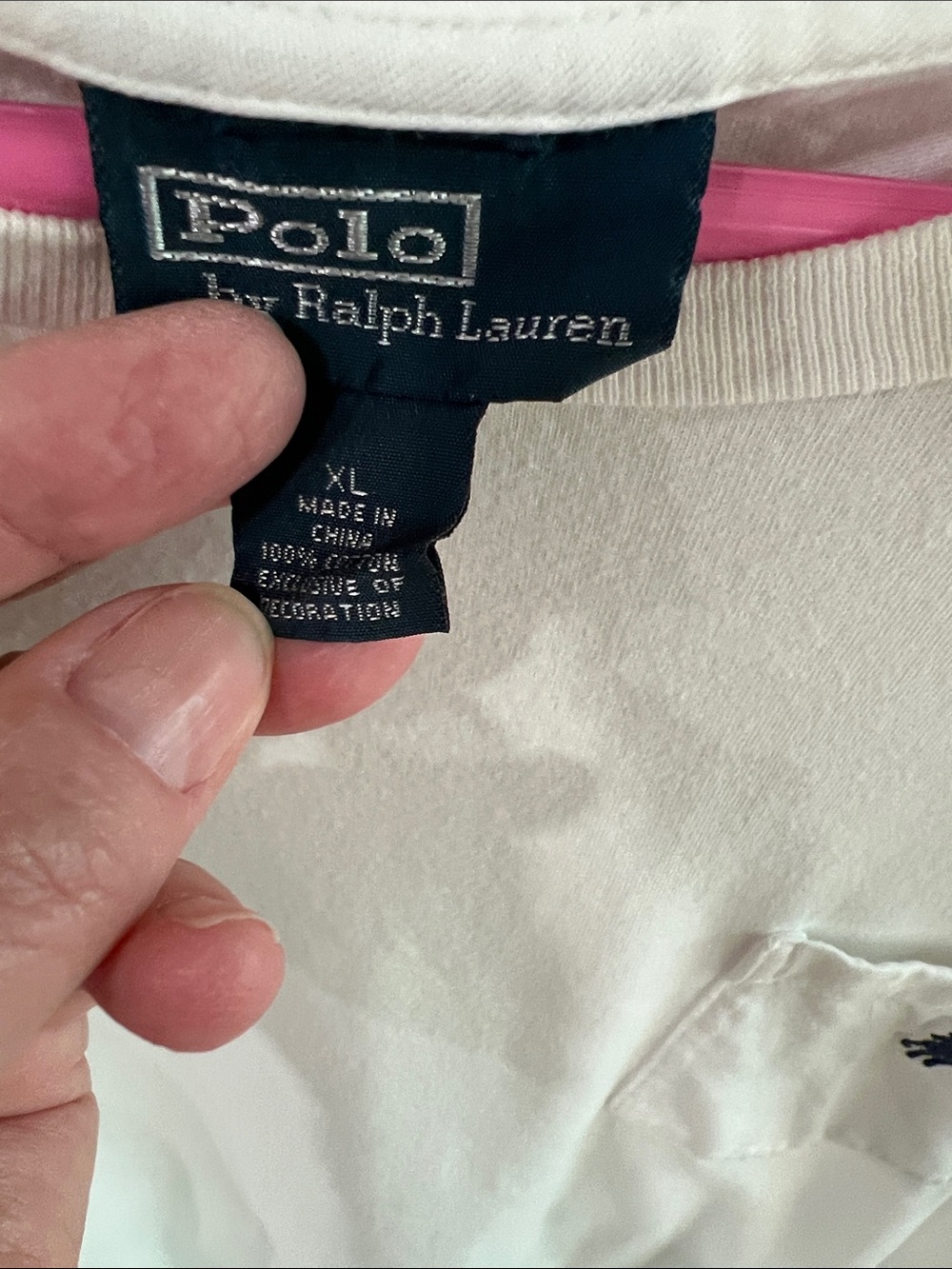Polo Ralph Lauren White S/S Crew Neck Polo Shirt Sz XL - Picture 3 of 3